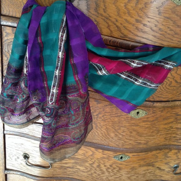 🍀  Ladies Royal Art Deco Scarf - Picture 2 of 8